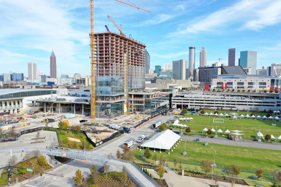 Construction update: ATL's largest hotel in ages eclipses halfway
